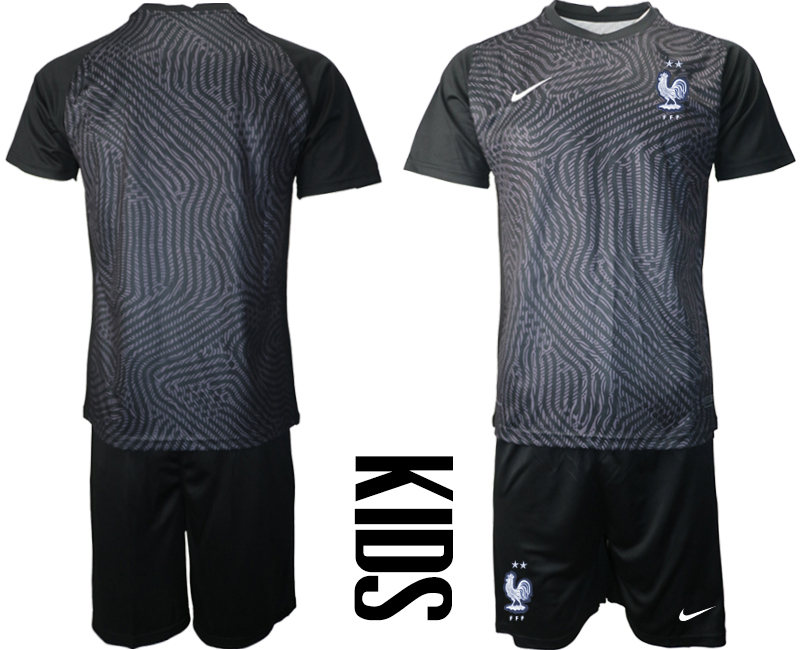 2021 France black youth goalkeeper soccer jerseys